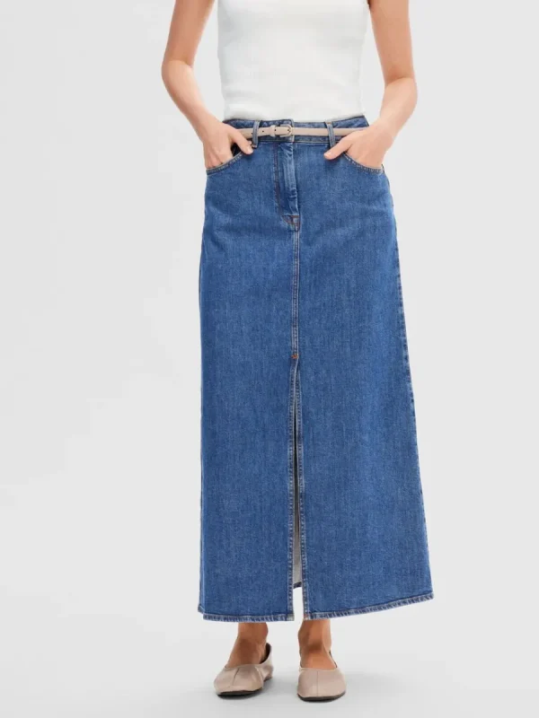 SELECTED DENIM MAXIKJOL Blue Fashion