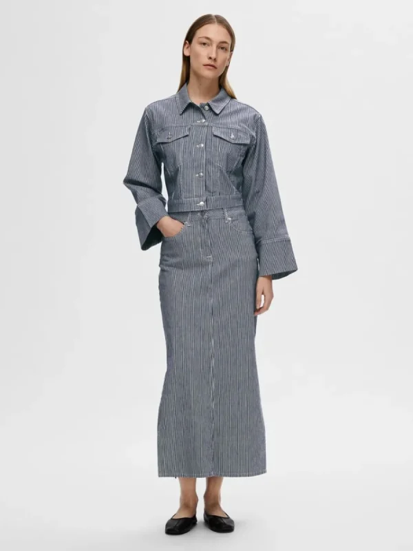 SELECTED DENIM MAXIKJOL Blue Sale