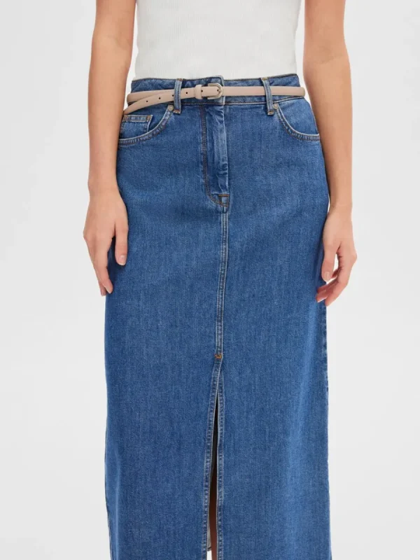 SELECTED DENIM MAXIKJOL Blue Fashion