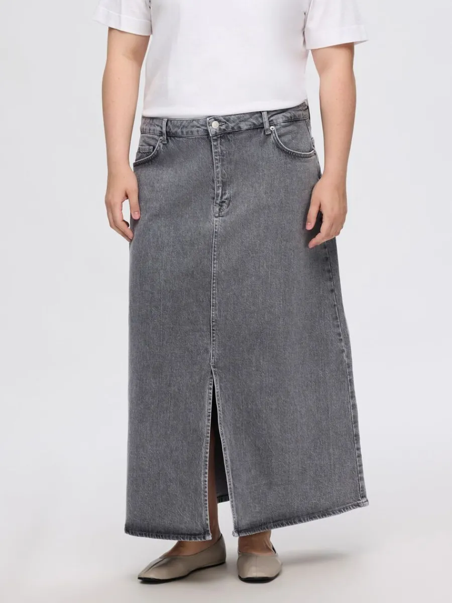 denim_midikjol_0-2.webp SELECTED DENIM MIDIKJOL Grey Cheap