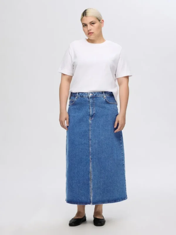 SELECTED DENIM MIDIKJOL Blue Best Sale