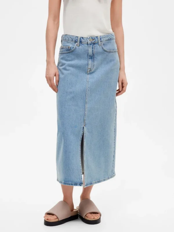 SELECTED DENIM MIDIKJOL Blue Best Sale