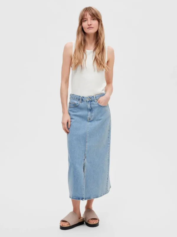 SELECTED DENIM MIDIKJOL Blue Best Sale