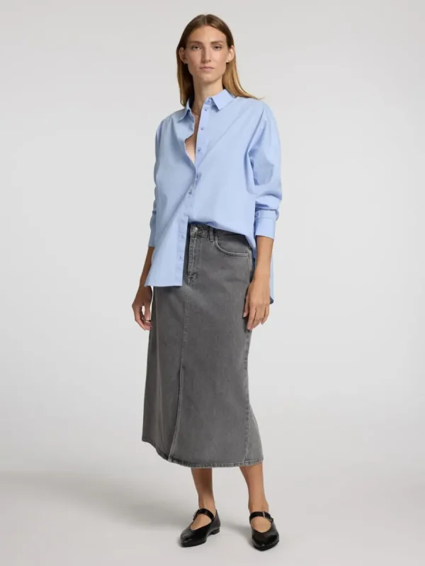 SELECTED DENIM MIDIKJOL Grey Cheap