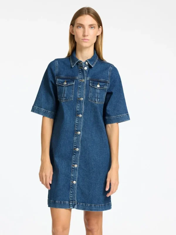 SELECTED DENIM MIDIKLÄNNING Blue Cheap