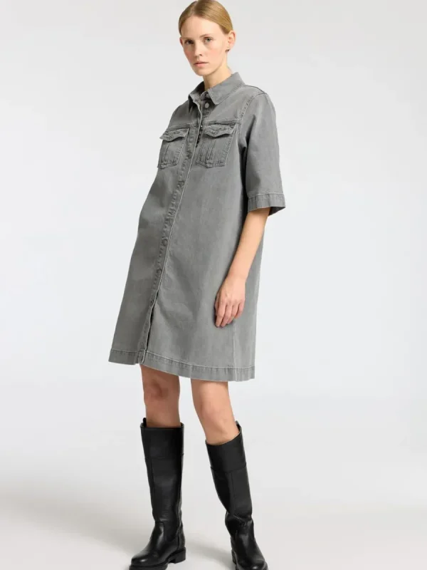 SELECTED DENIM MIDIKLÄNNING Grey Cheap