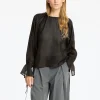SELECTED DETALJERAD LÅNGÄRMAD BLUS Black Flash Sale