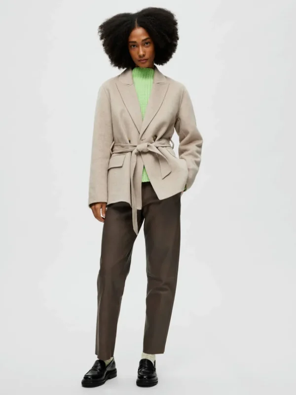 SELECTED DUBBELKNÄPPT JACKA Beige Shop