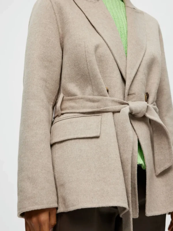 SELECTED DUBBELKNÄPPT JACKA Beige Shop