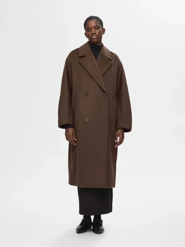 SELECTED DUBBELKNÄPPT KAPPA Brown Outlet