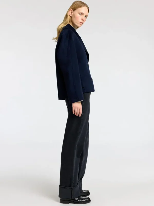 SELECTED DUBBELKNÄPPT KAPPA Blue Best Sale