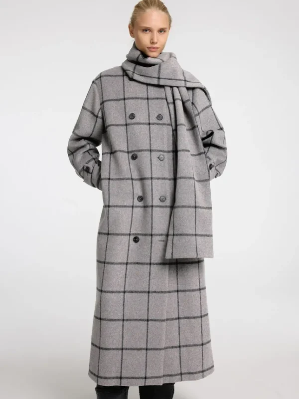 SELECTED DUBBELKNÄPPT KAPPA Grey Discount