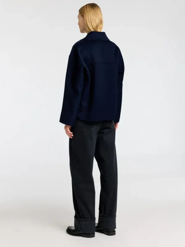 SELECTED DUBBELKNÄPPT KAPPA Blue Best Sale