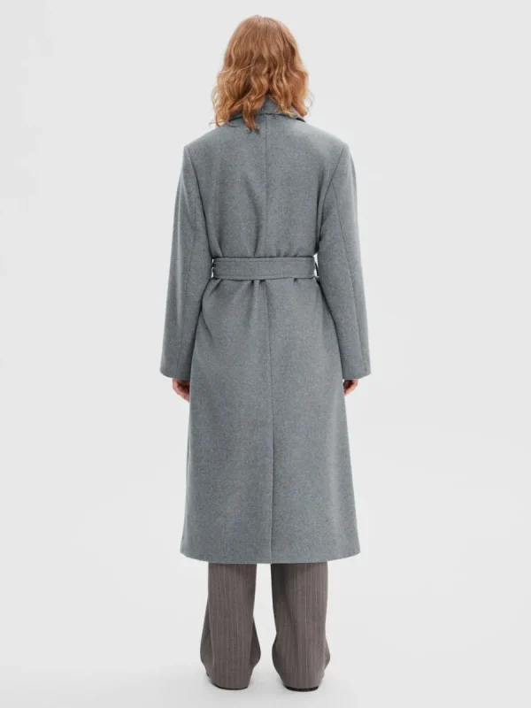 SELECTED DUBBELKNÄPPT KAPPA Grey Outlet