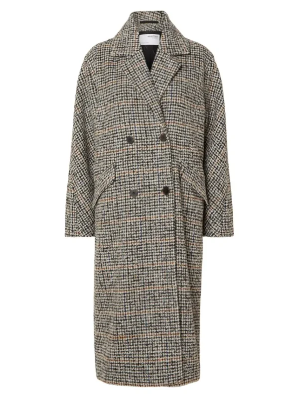 SELECTED DUBBELKNÄPPT KAPPA Black Cheap