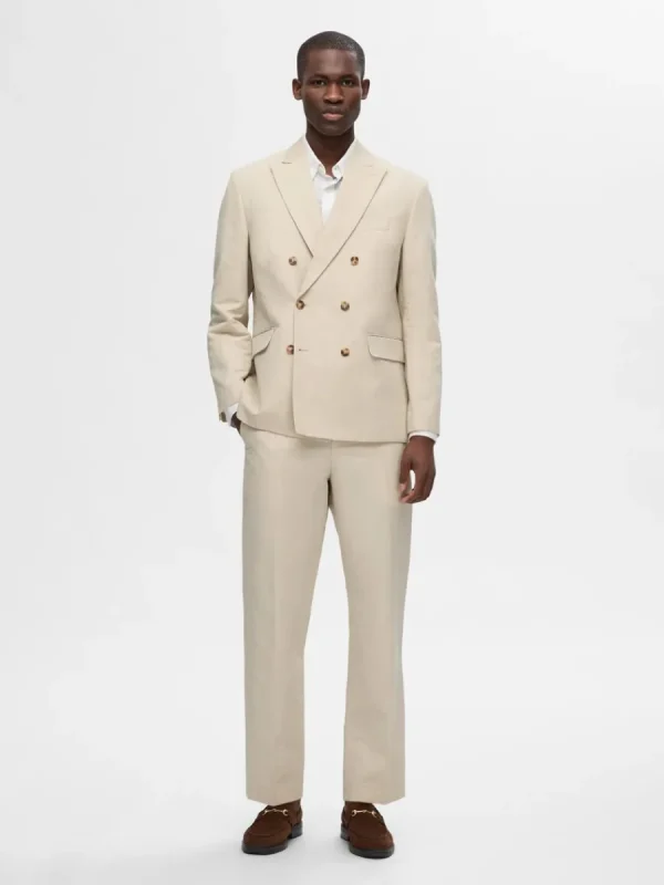 SELECTED DUBBELKNÄPPT KAVAJ Beige Hot
