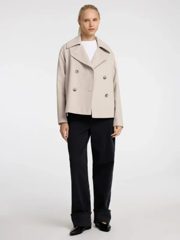 SELECTED DUBBELKNÄPPT KORT JACKA Beige Best