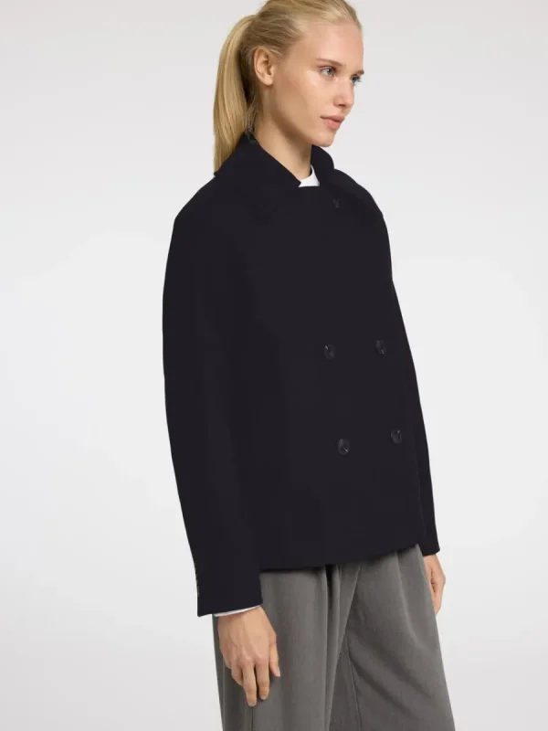SELECTED DUBBELKNÄPPT KORT JACKA Black Hot