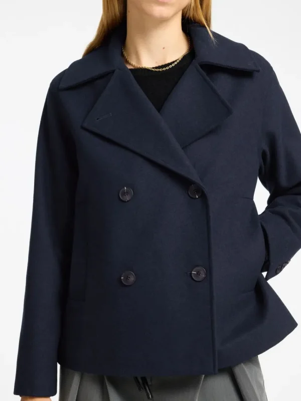 SELECTED DUBBELKNÄPPT KORT JACKA Blue Fashion