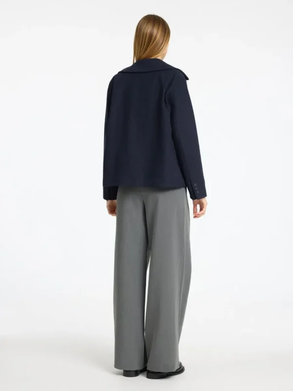 SELECTED DUBBELKNÄPPT KORT JACKA Blue Fashion