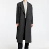 SELECTED DUBBELKNÄPPT LÅNG KAPPA Grey Shop