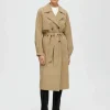 SELECTED DUBBELKNÄPPT TRENCHCOAT Brown Store