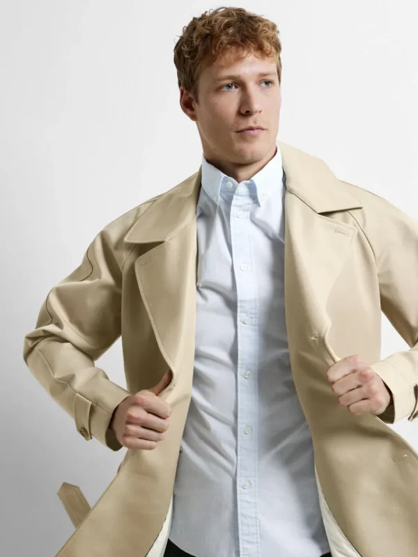 SELECTED DUBBELKNÄPPT TRENCHCOAT Beige Shop