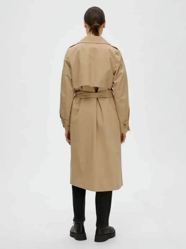 SELECTED DUBBELKNÄPPT TRENCHCOAT Brown Store