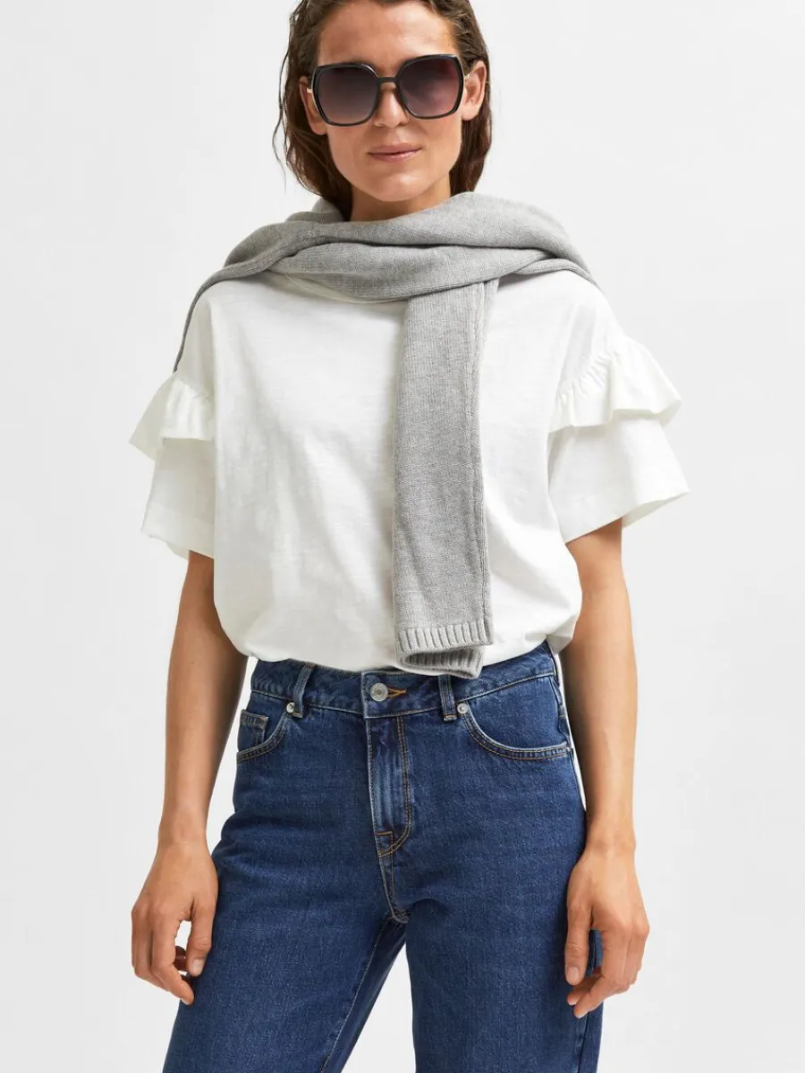 ekologisk_bomull_volang_t_2-1.webp SELECTED EKOLOGISK BOMULL VOLANG T-SHIRT White Online
