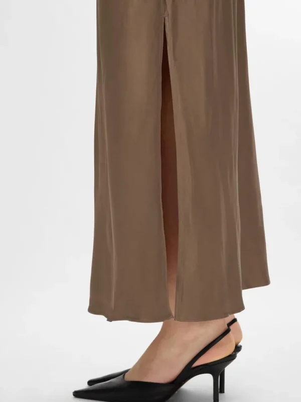 SELECTED ENAXLAD MAXIKLÄNNING Brown Online