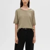 SELECTED ENKEL - T-SHIRT Brown New