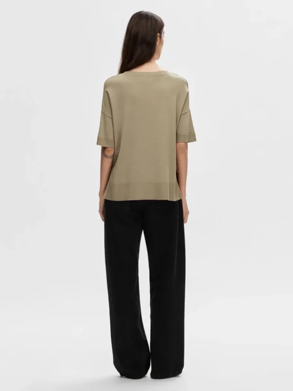 SELECTED ENKEL - T-SHIRT Brown New