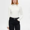 SELECTED ENKEL MED HÖG HALS LÅNGÄRMAD TOPP White Shop