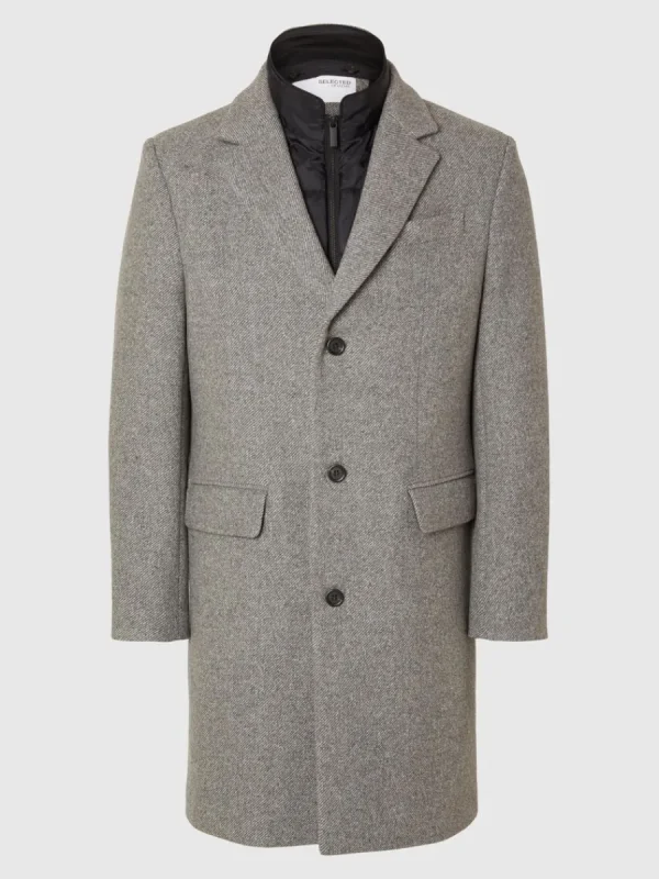 SELECTED ENKELKNÄPPT 2-I-1 KAPPA Grey Shop
