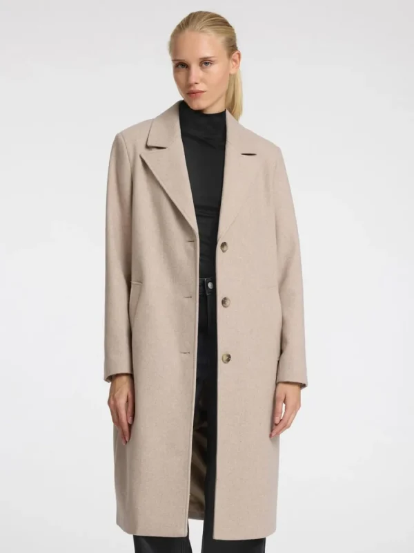 SELECTED ENKELKNÄPPT KAPPA Beige Sale