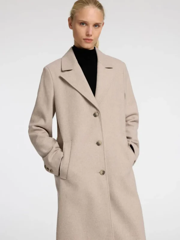 SELECTED ENKELKNÄPPT KAPPA Beige Sale