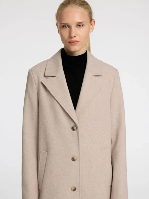 SELECTED ENKELKNÄPPT KAPPA Beige New