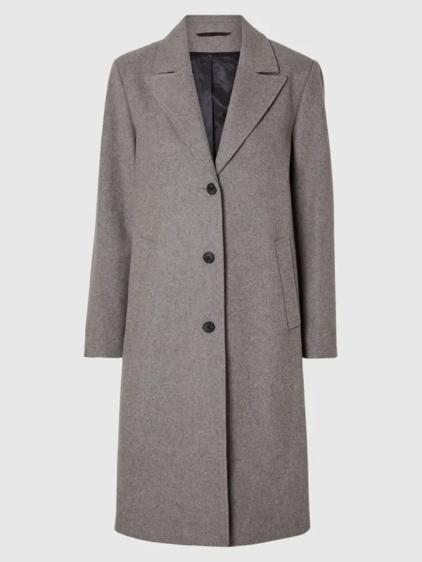SELECTED ENKELKNÄPPT KAPPA Grey Clearance