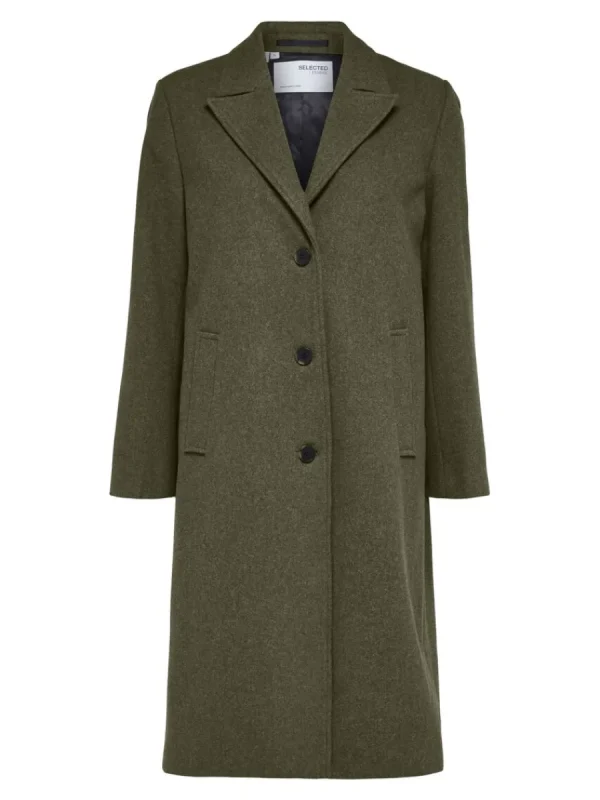 SELECTED ENKELKNÄPPT KAPPA Green Cheap