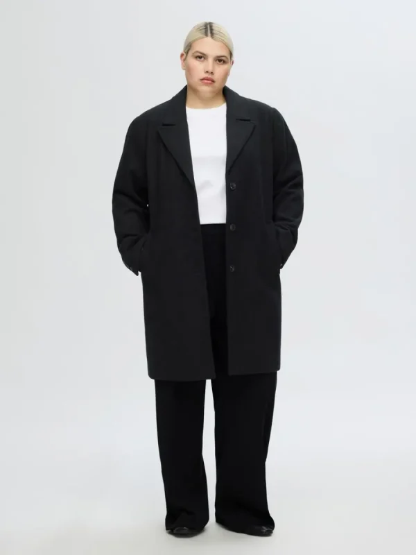 SELECTED ENKELKNÄPPT KAPPA Black Online
