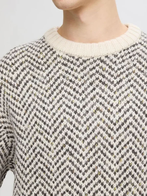 SELECTED FISKBENSTRYCK TRÖJA Beige Cheap
