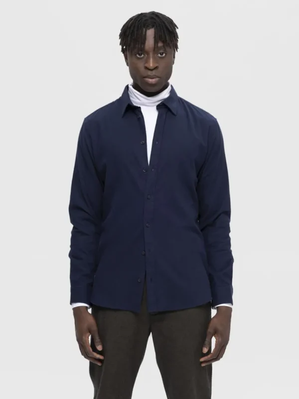 SELECTED FLANELL ÖVERSKJORTA Blue Shop