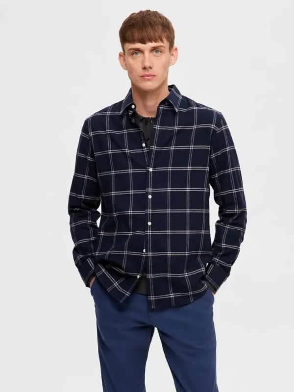 SELECTED FLANELL ÖVERSKJORTA Blue Cheap