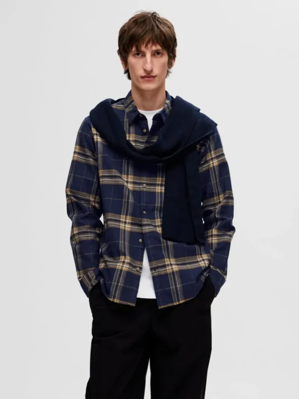 SELECTED FLANELL ÖVERSKJORTA Blue Cheap