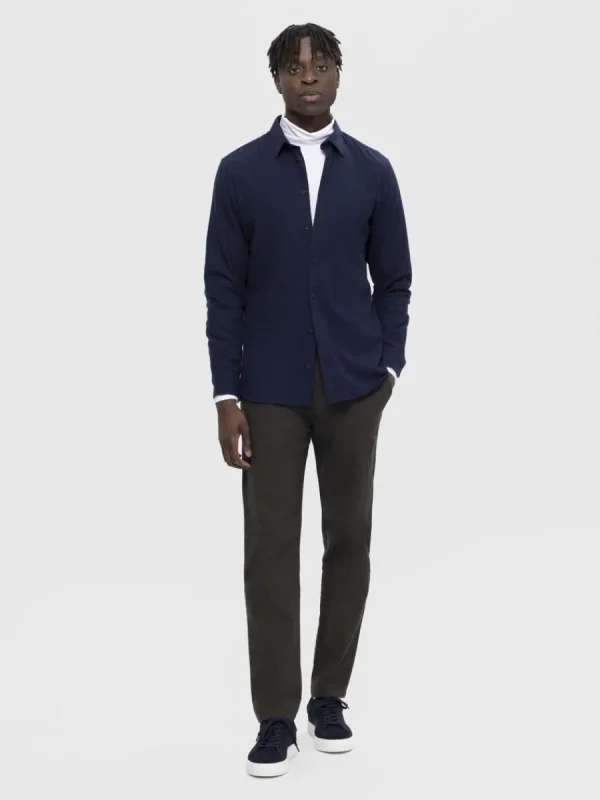 SELECTED FLANELL ÖVERSKJORTA Blue Shop