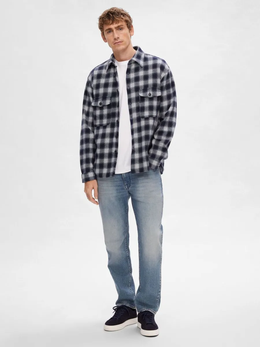 flanell_verskjorta_1-14.webp SELECTED FLANELL ÖVERSKJORTA Blue Clearance