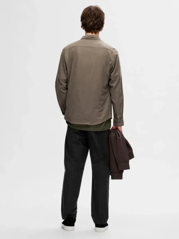 SELECTED FLANELL ÖVERSKJORTA Brown Hot