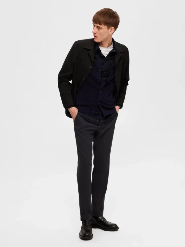SELECTED FLANELL ÖVERSKJORTA Blue Clearance