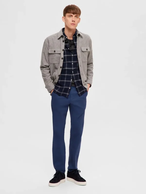 SELECTED FLANELL ÖVERSKJORTA Blue Cheap