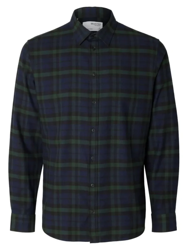 SELECTED FLANELL ÖVERSKJORTA Blue Clearance